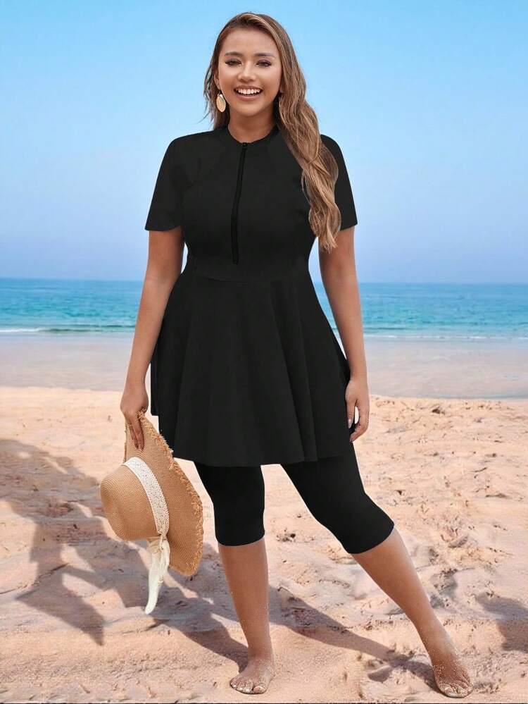 Swim Mulvari Plus Size Women 2pcs Short...