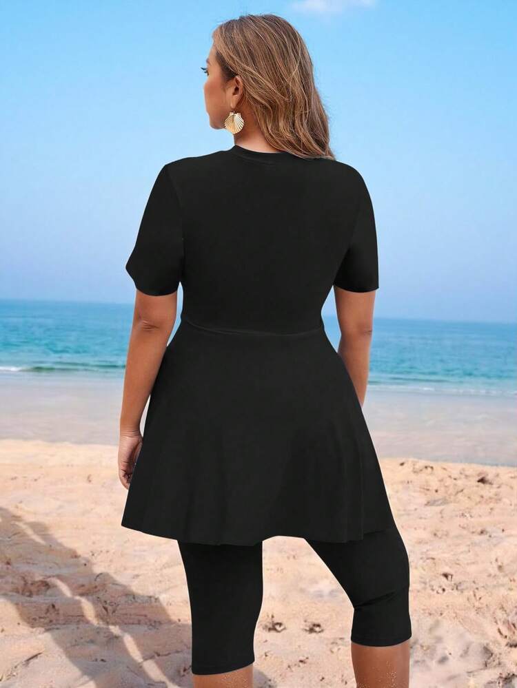 Swim Mulvari Plus Size Women 2pcs Short...