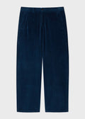 Relaxed-Fit Dark Blue Corduroy Trousers